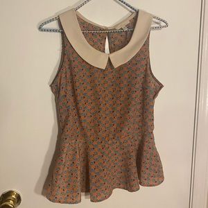 Elephant animal print quirky peplum top